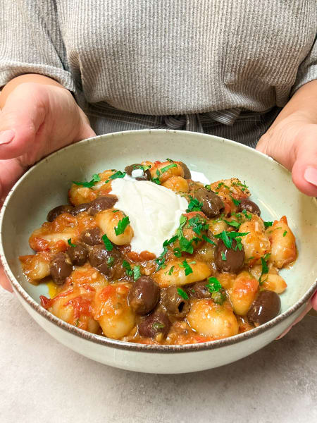 gnocchi puttanesca med mascarpone