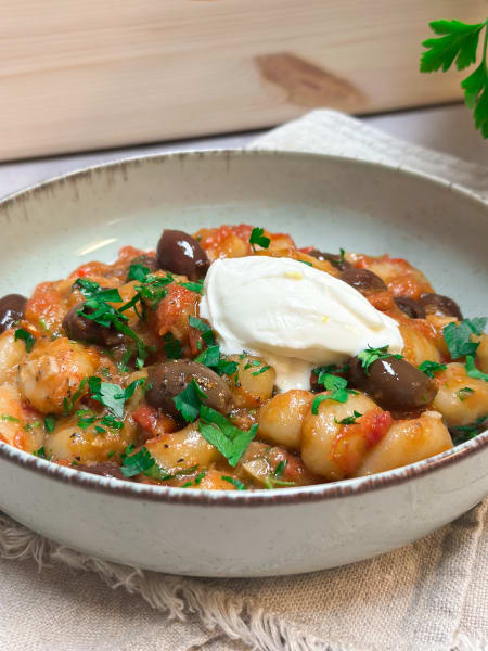 gnocchi puttanesca med mascarpone