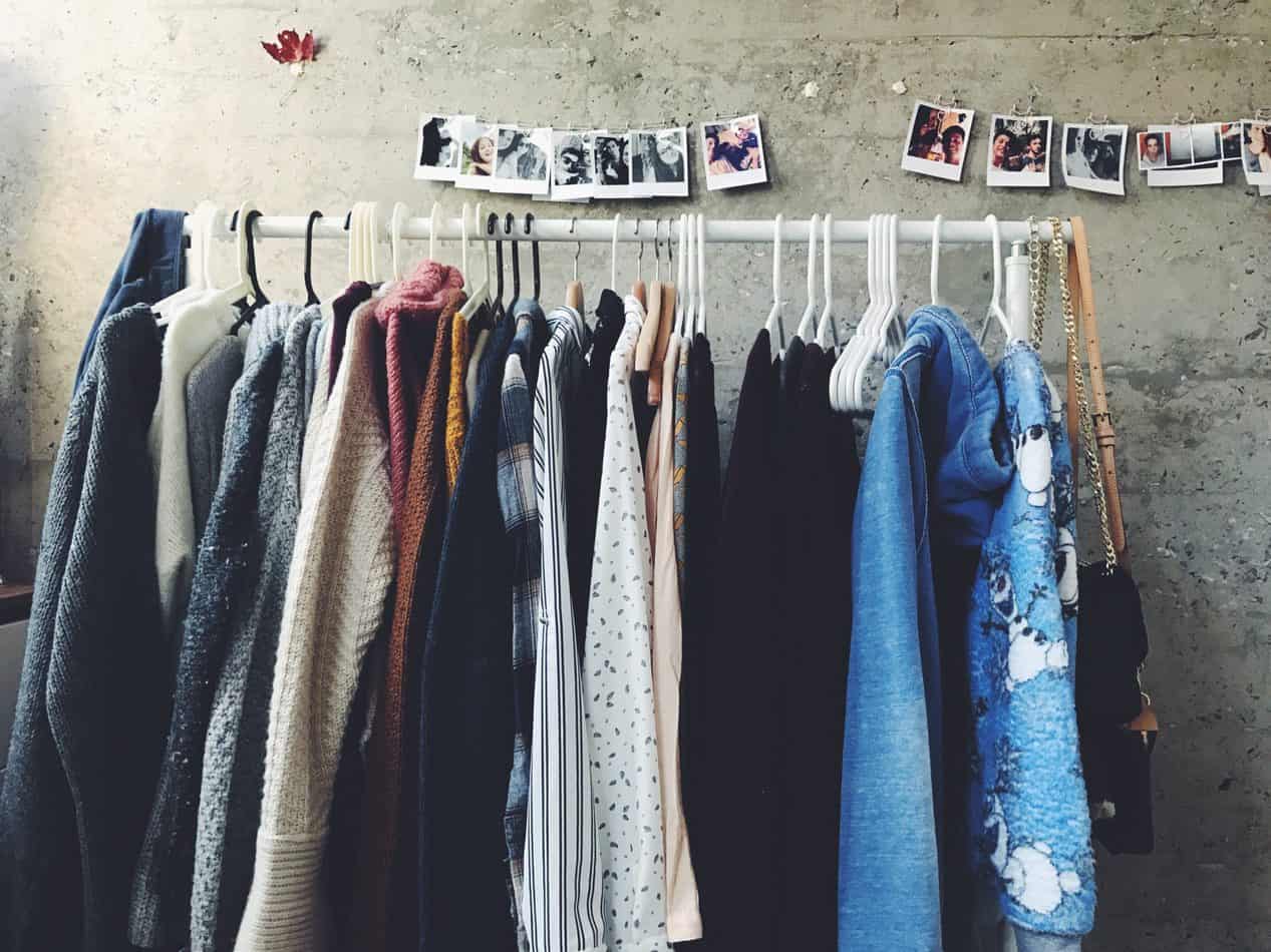 Vintage clothing on a rack