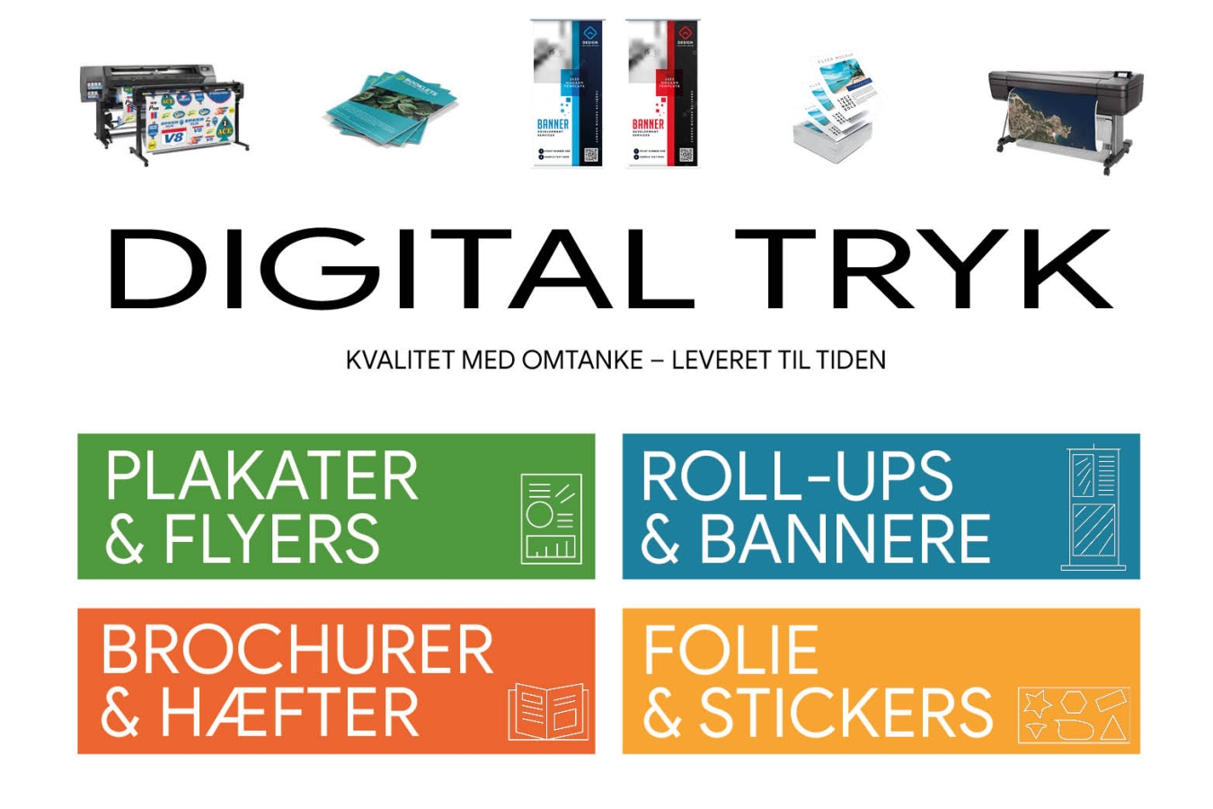 print plakater flyers figurskåret folie streamers laminering