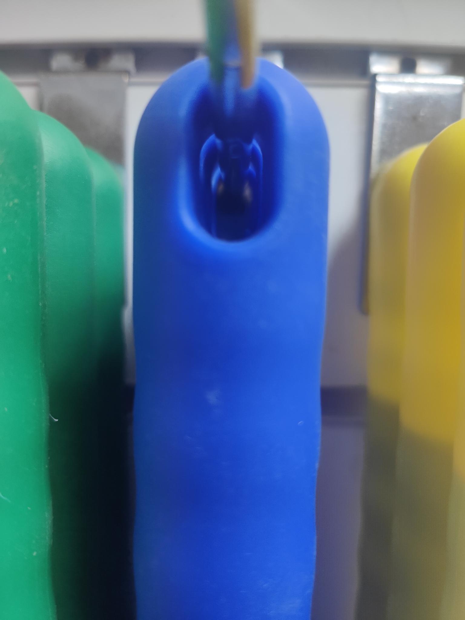 Blue mop handle