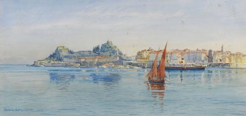 Tristram Ellis - View of the Old Fortress and Mouragia from the Sea