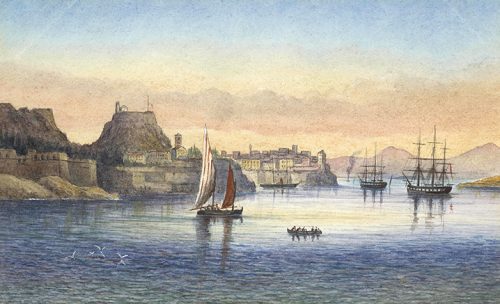 George Pechell-Sands - Fanciful view οf the Old Fortress from the Sea