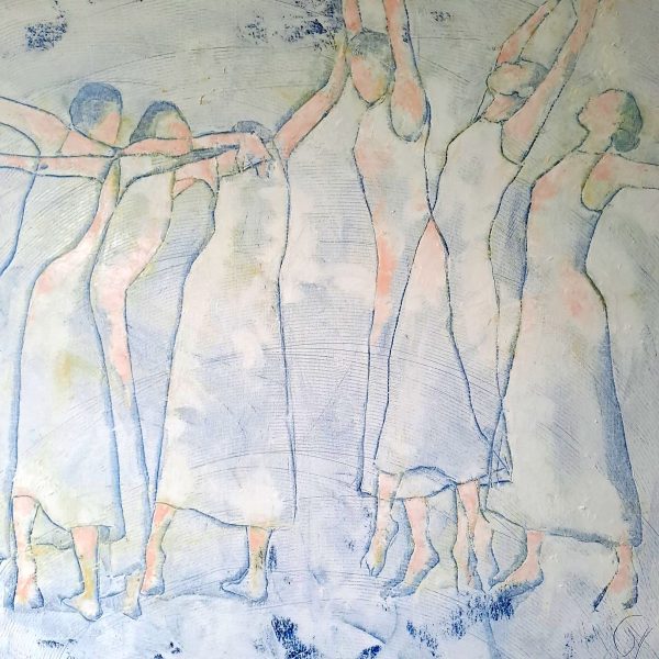 Improvisation est une peinture de Corinne Malfreyt inspiré de la danseuse Maiko Nishino.
