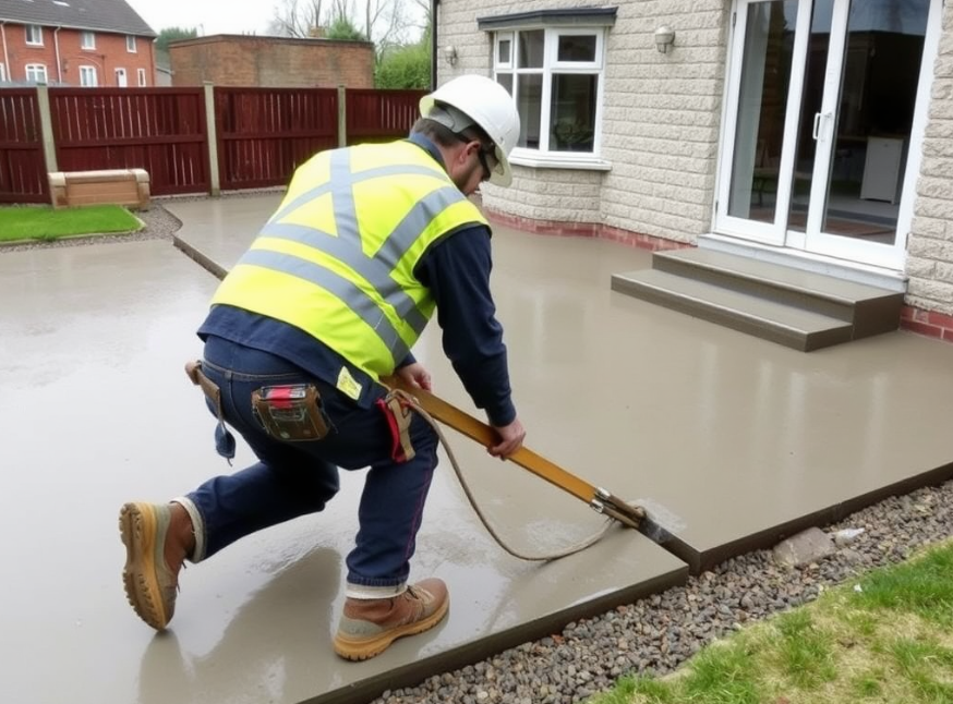Residential concrete contractor in Cork working on a driveway project