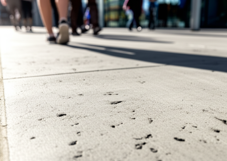 Durable commercial concrete flooring in high-traffic area