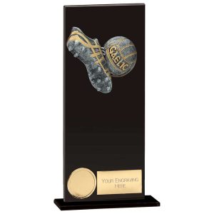 Euphoria Hero GAA Boot Ball Glass Award Jet Black 200mm