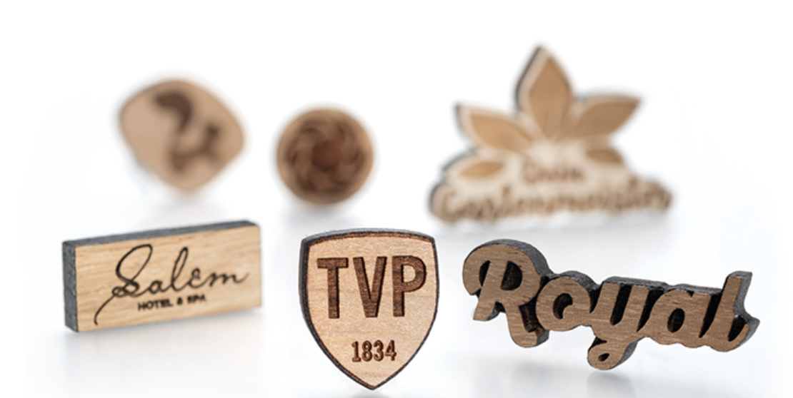 Custom Wood Pin Badges