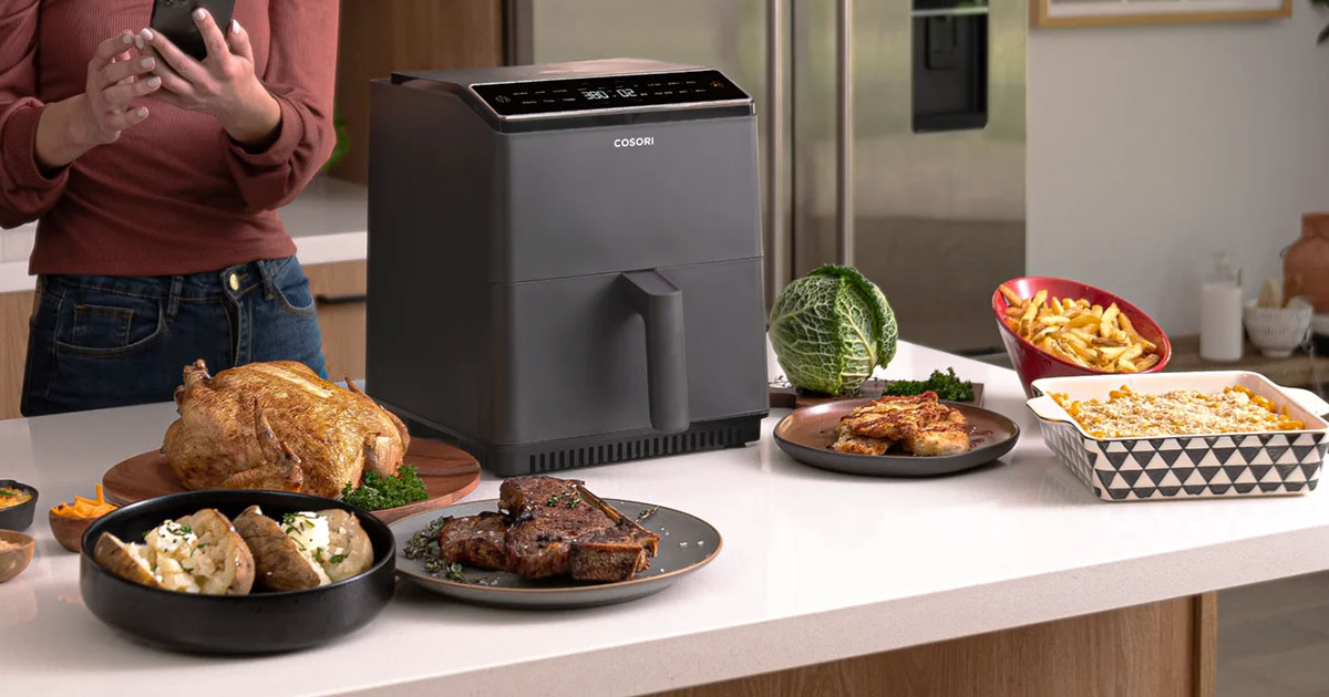 COSORI Smart Air Fryer Oven Dual Blaze 6.4L, Double Heating