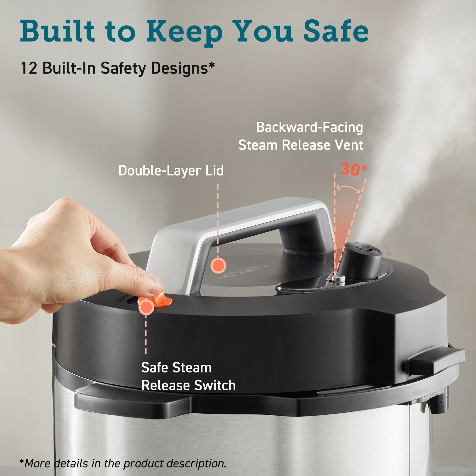 cosori pressure cooker safety