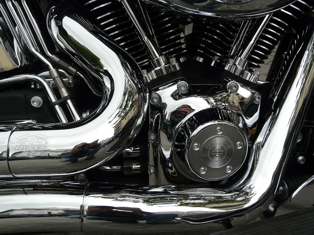 motorcycle, harley davidson, chrome