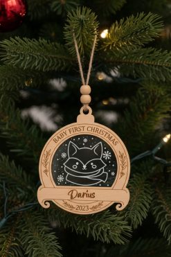 Baby’s First Christmas Ornament – Vosje 🦊✨🎄