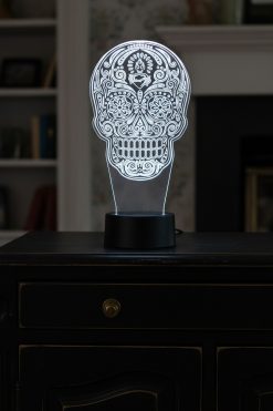 💀 LED Acryllamp – Sugar Skull Mandala Design