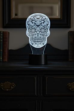 3D Illusie Lamp – Sugar Skull met Roos💀🌹