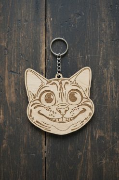 🔑 Houten sleutelhanger met Bengal (karikatuur)