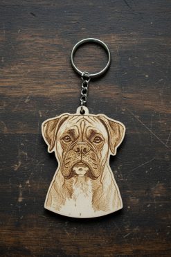 Boxer Sleutelhanger van Hout 🐾