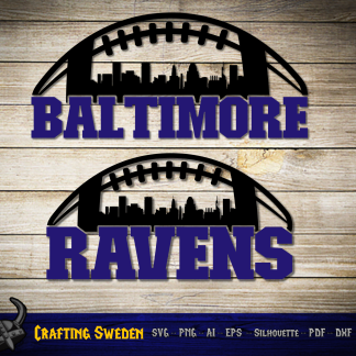 Baltimore Ravens Skyline SVG for Cutting - AI, PNG, Cricut and Silhouette Studio