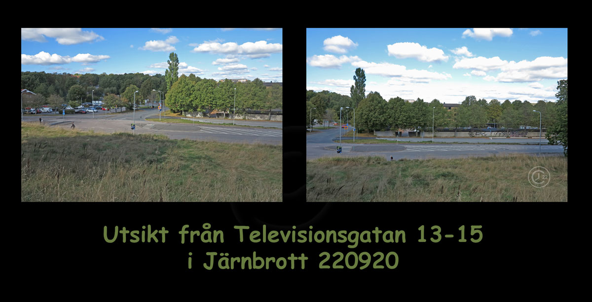 Utsikt från Televisionsgatan 13-15 i Järnbrott