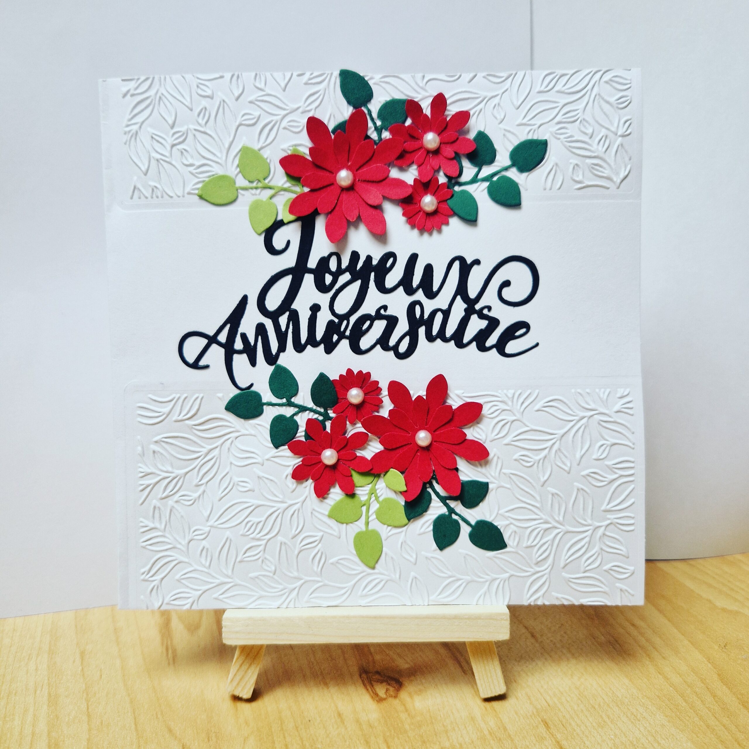 carte joyeux anniversaire fleurs rouge – Creagift par Mihaela