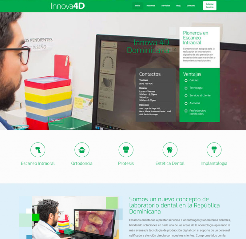 Diseño de Pagina web para Innova 4D