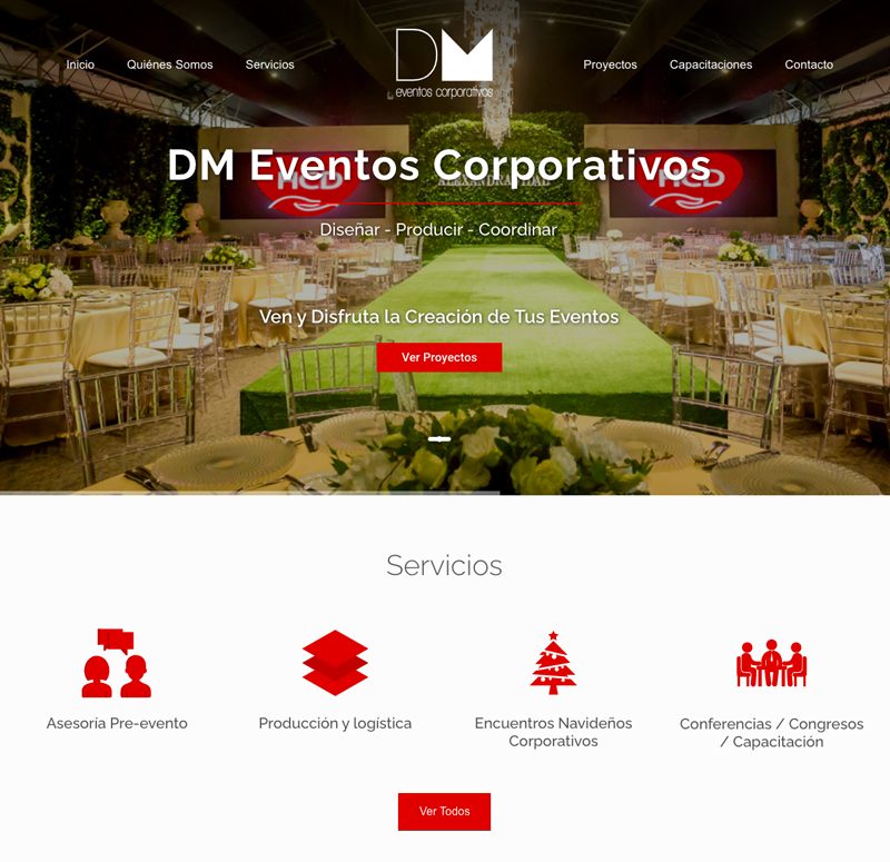 Diseño web para empresa de Eventos Corporativos en Santo Domingo