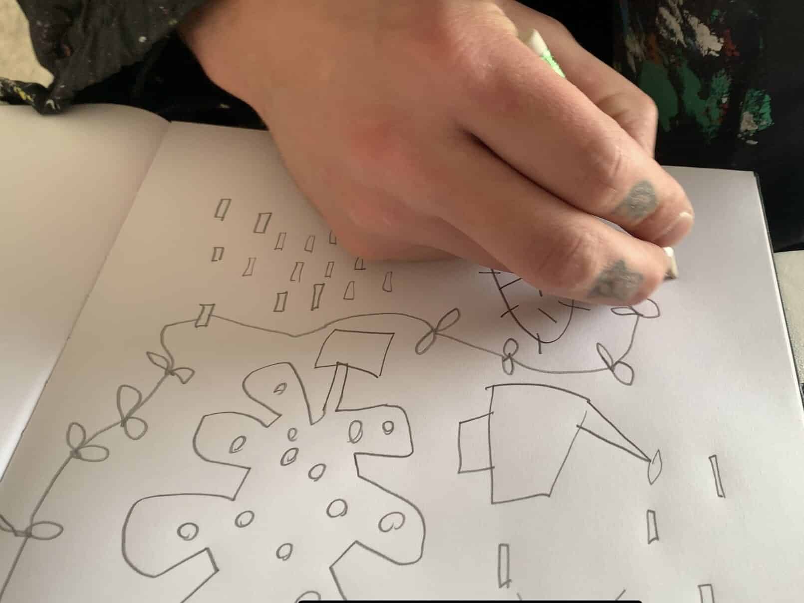 Merijn Kavelaars sketching plants