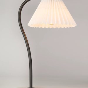 Marble Pleat Table Lamp, Matt Black