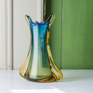 Bohemian art glass vase