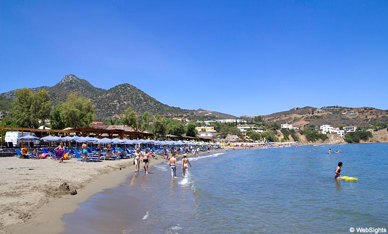 Livadi är huvudstranden i semesterorten Bali på Kreta