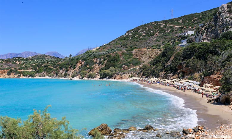 Stranden Voulisma ligger i det lille feriestedet Istro på Kreta