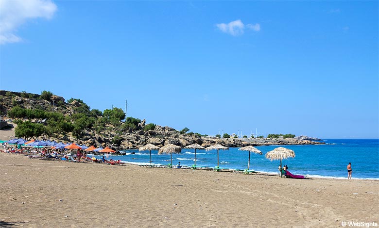 The wide sandy beach at Paleochora on Crete’s south coast