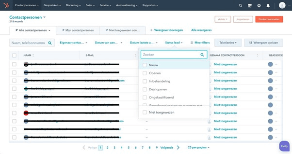 hubspot crm review contacts