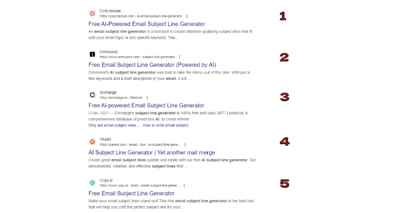 AI subject line generator Mailerlite