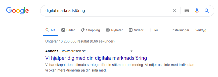 marknadsföring Google ads
