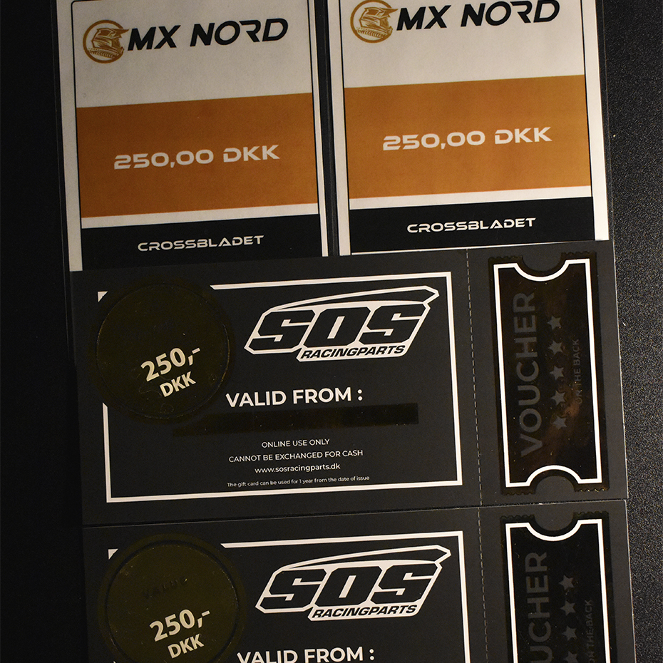 Gavekort, MX Nord, SOS Racing Parts, Crossbladet.dk