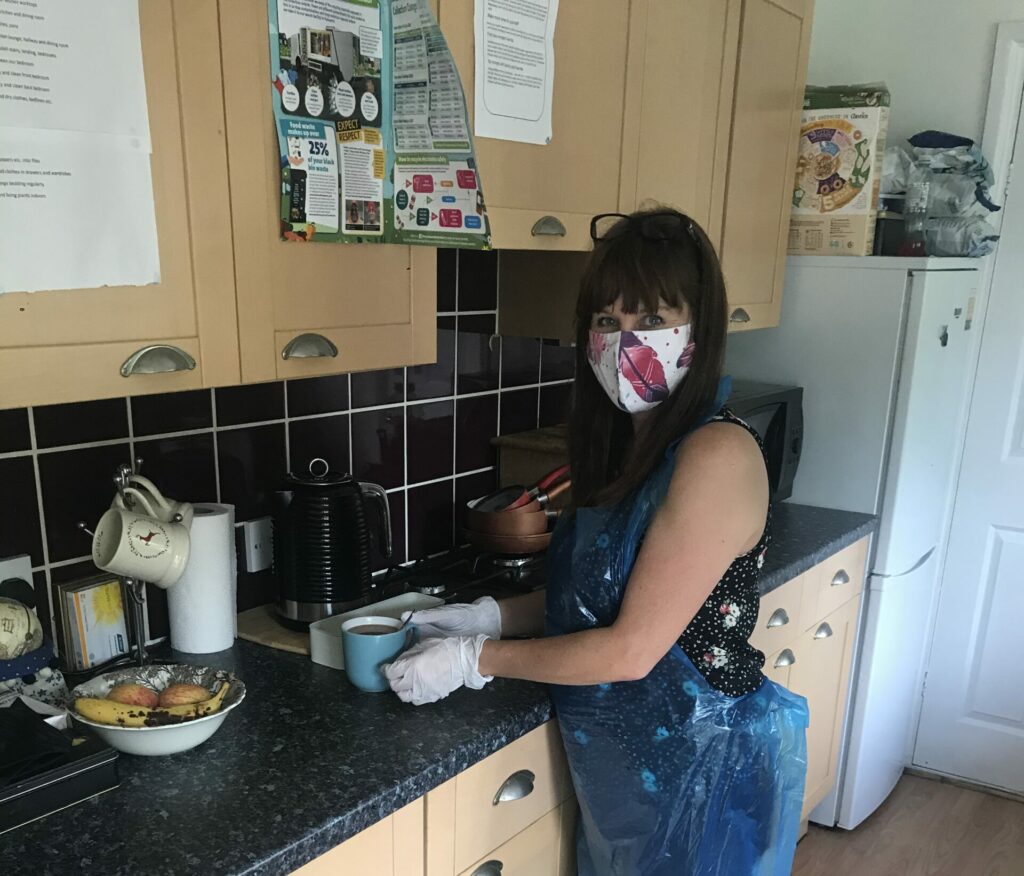 Lovely care worker making tea