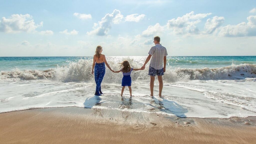 vakantie strand familie