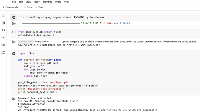 A Code Implementation to Build an AI-Powered PDF Interaction System A Code Implementation to Build an AI-Powered PDF Interaction System in Google Colab Using Gemini Flash 1.5, PyMuPDF, and Google Generative AI API