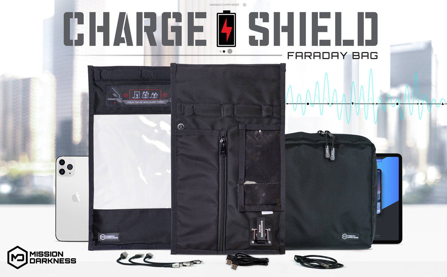 Cryptsec | Mission Darkness™ Window Charge & Shield Faraday Bag