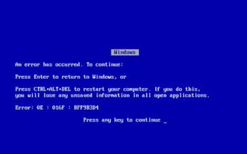 Blauw scherm computer