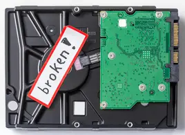 Kapotte harde schijf laptop