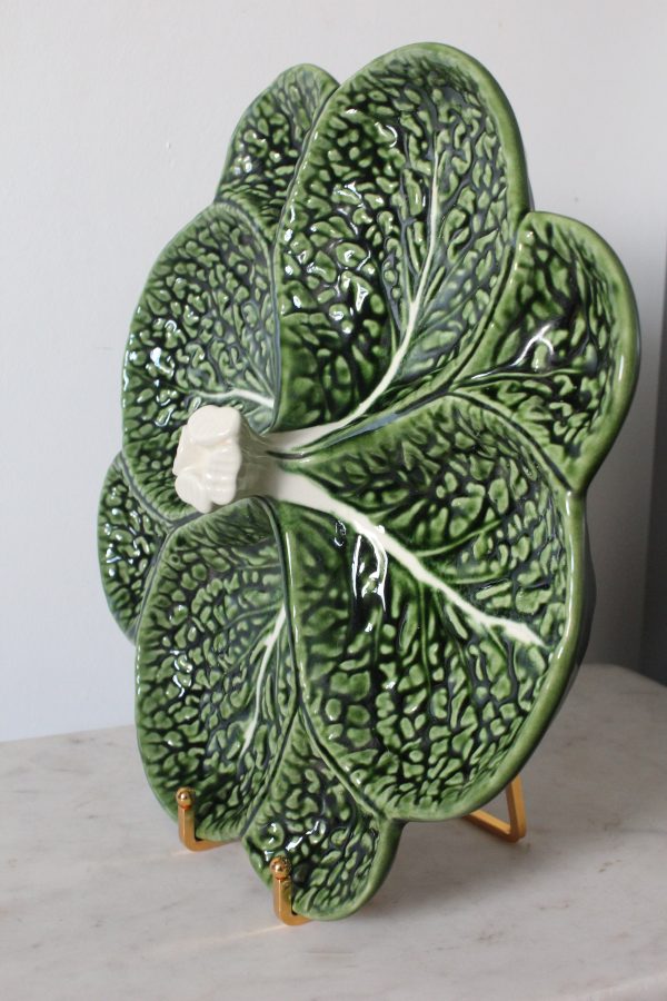 Vintage Subtil Large Green 8 Section Cabbage Leaf Serving Plate - Image 2