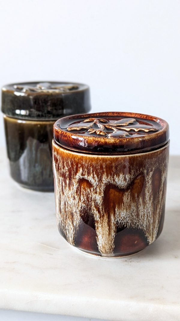 Vintage Fosters Pottery Jam Preserve Pot with Oak Acorn Lid - Image 2