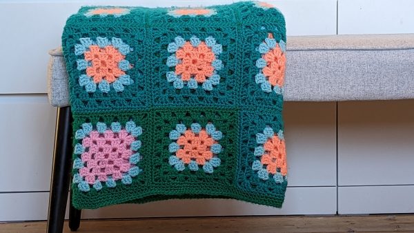 Large Handmade Crochet Blanket Throw