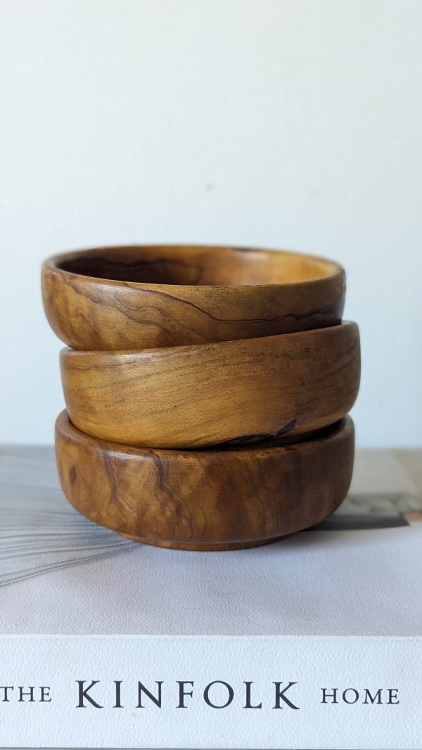 Vintage Wooden Serving Bowls, Set of 3 - Image 5