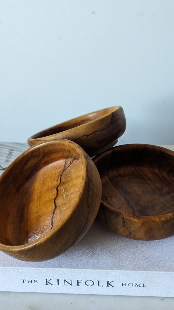 Vintage Wooden Serving Bowls, Set of 3 - Image 4