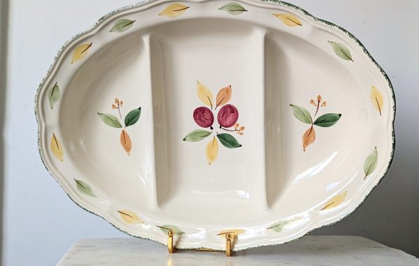 Vintage Marks and Spencers St Michael Damson Large Divided Serving Dish
