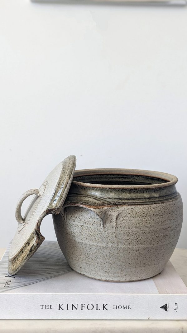 Vintage Large Studio Pottery Glazed Pot With Lid - Image 2