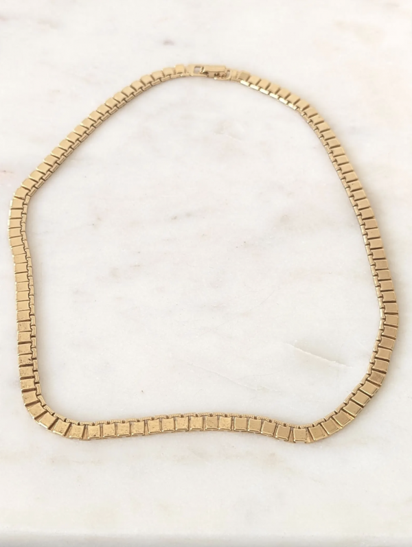 Vintage Monet 80s Gold Plated Collar Necklace - Image 2