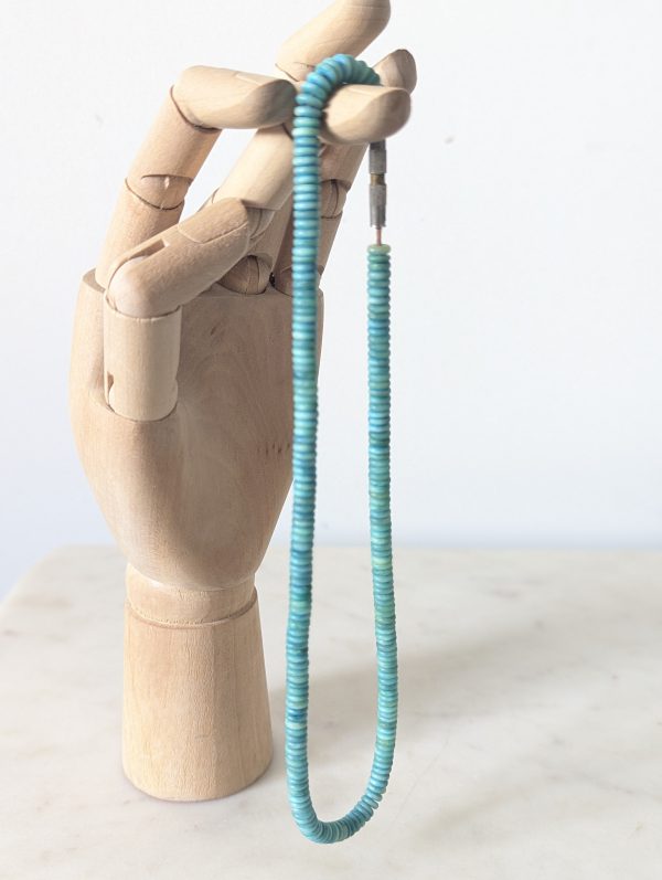 Vintage Boho Turquoise Blue Shell Necklace